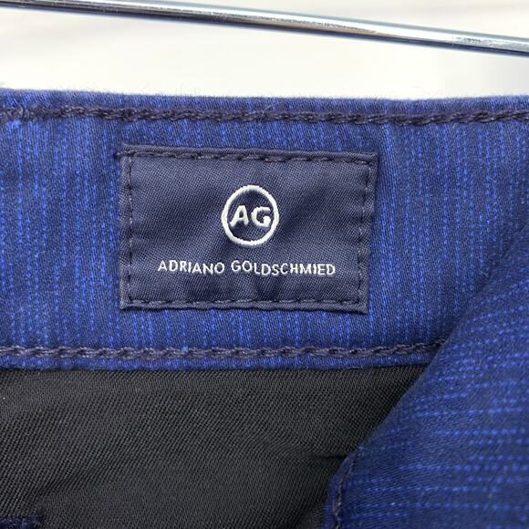 AG Adriano Goldschmeid Wanderer Slim Trouser Short Mens Size 32 Blue Print - Picture 7 of 9